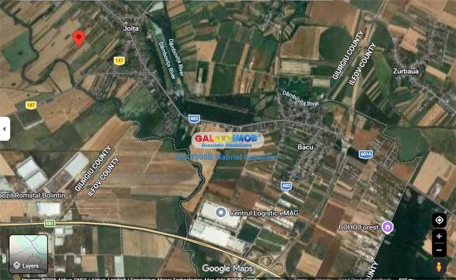 Teren Construcții intravilan de 900 mp, în Joița