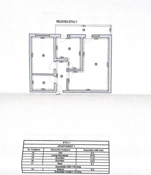 Apartament cu 3 camere semidecomandat în Dumbrăvița