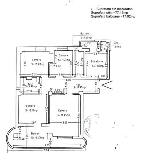 Central apartament spa?ios transformat din 4 camere - 2