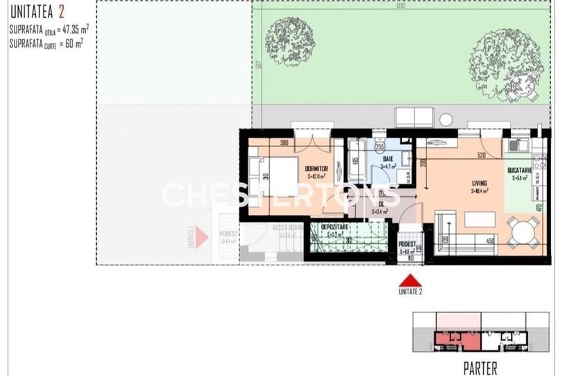 Apartament cu 2 camere decomandat în Central
