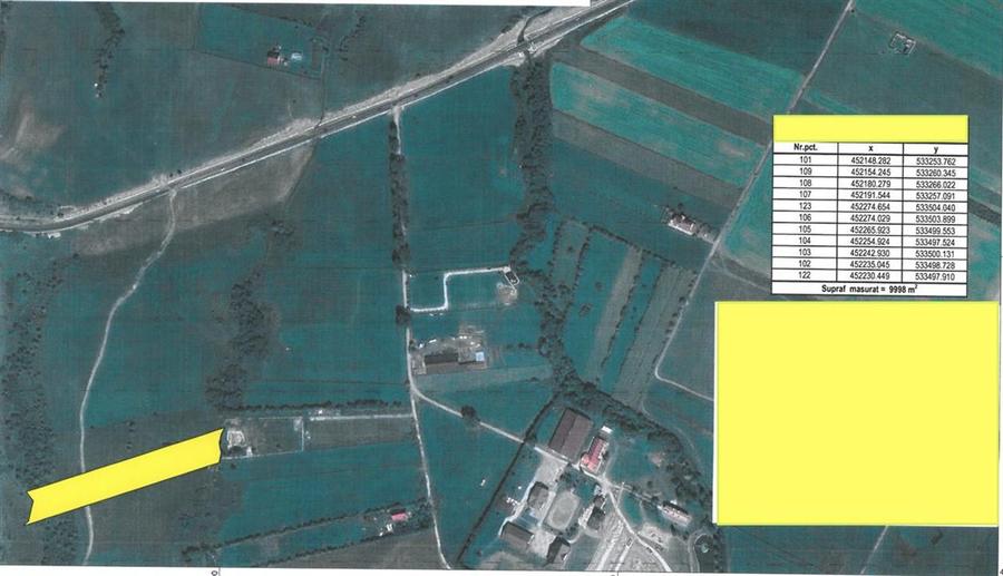 Teren Construcții extravilan de 9998 mp, în Pănicel