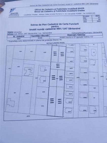 Teren Construcții intravilan de 800 mp, în Sântandrei