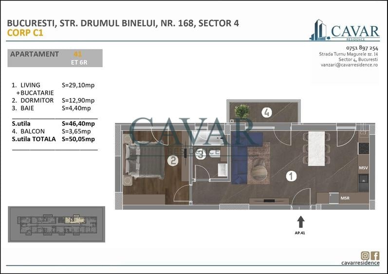 Apartament cu 2 camere semidecomandat, mobilat în Metalurgiei