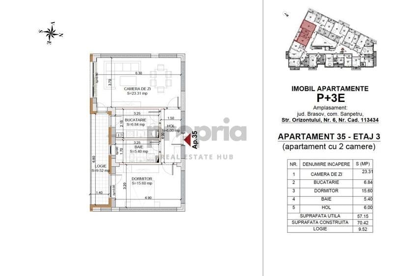 Apartament cu 2 camere în Rulmentul