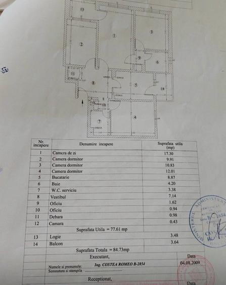 Apartament cu 4 camere decomandat în Iancului