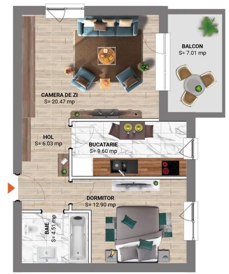 Apartament modern cu 2 camere în  Băneasa - 5