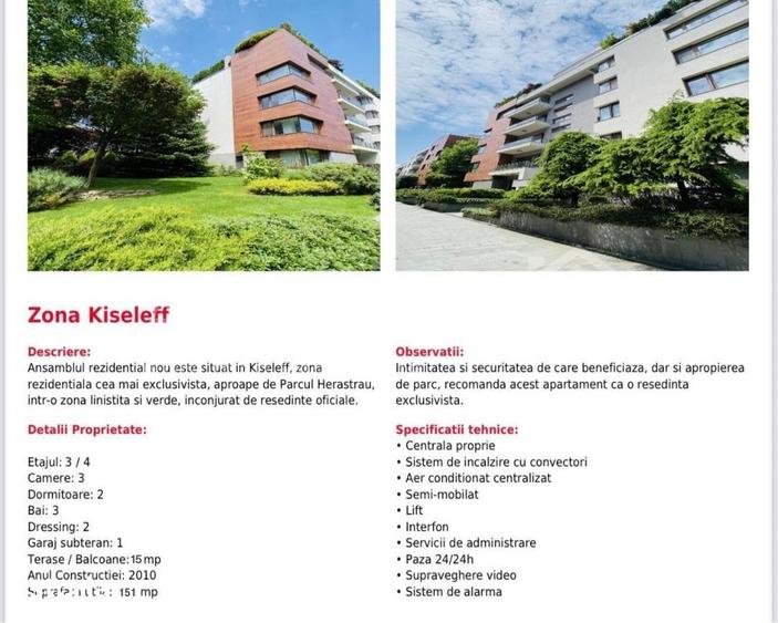 Apartament cu 3 camere în Kiseleff