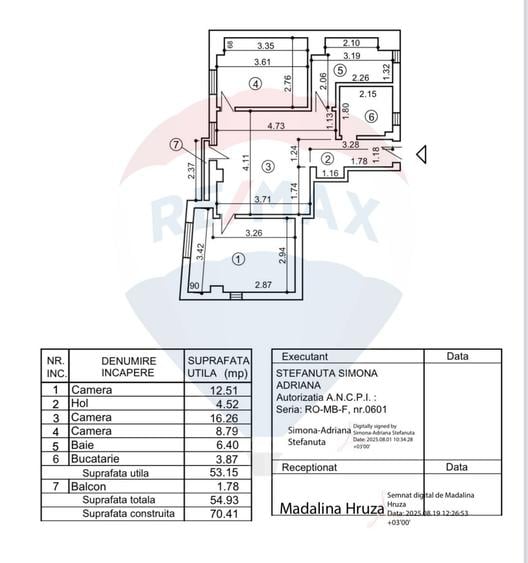 Apartament cu 3 camere în Dămăroaia