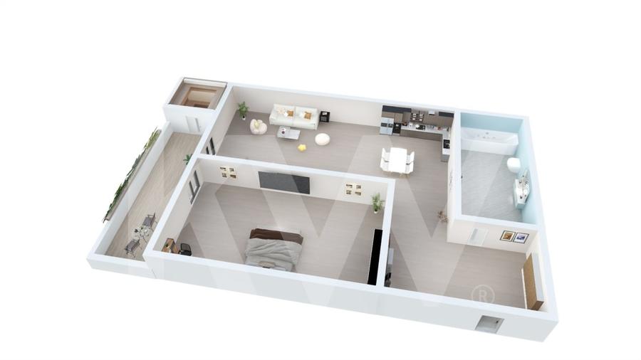 Apartament cu 2 camere semidecomandat în Țiglari