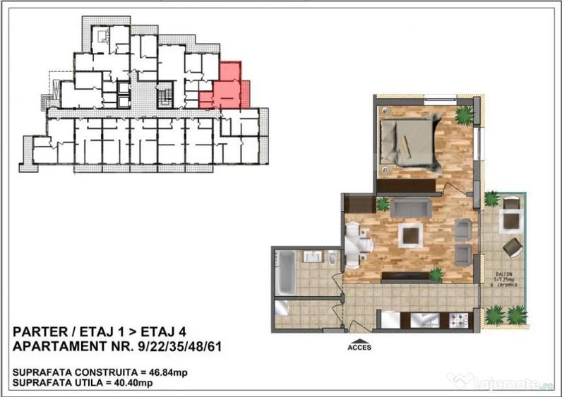 Apartament de vanzare bloc nou, zona Aurel Vlaicu 40,4 - 1