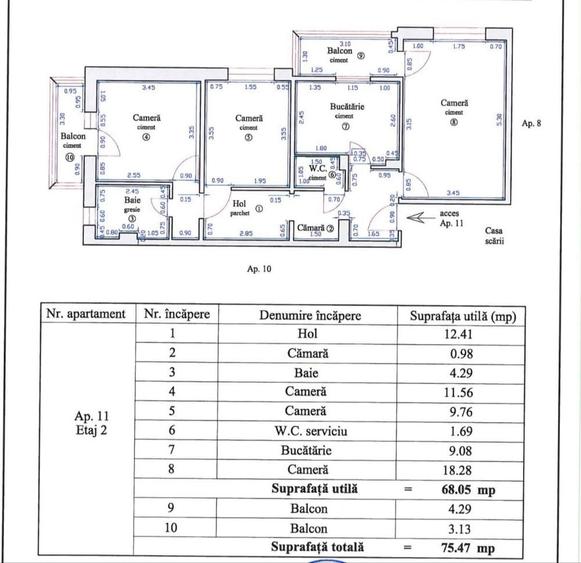 Apartament cu 3 camere decomandat în Triaj