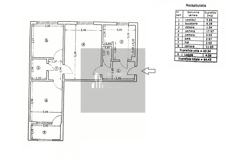 Apartament cu 3 camere decomandat în Rahova
