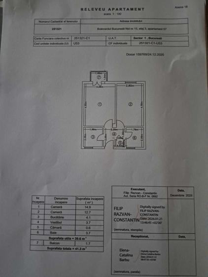 Apartament 2 camere 41.3 mp Bucurestii Noi - 1