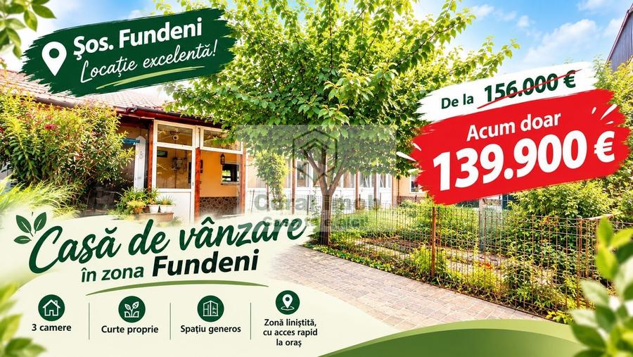 Casă individuală cu 4 camere cu Canalizare în Fundeni