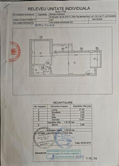 Apartament cu 2 camere semidecomandat în Central