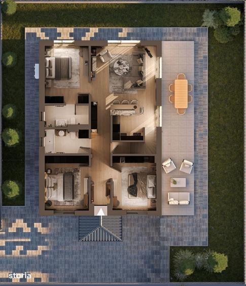 Casa construita cu alee individuala, 5 camere + mansarda locuibila - 7