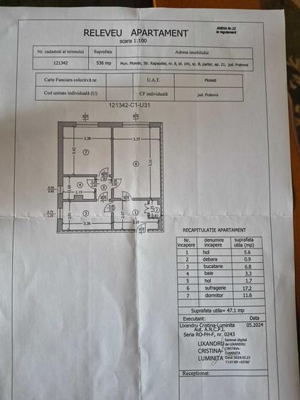 Apartament cu 2 camere decomandat în Exterior Vest