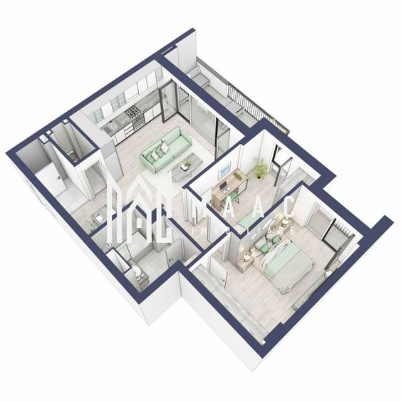 Apartament cu 3 camere nedecomandat în Turnișor — fotografia 2