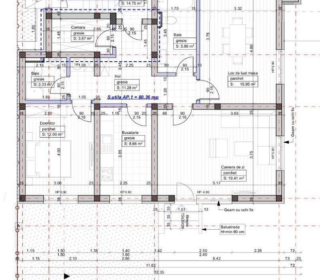 Apartament cu 3 camere în Complex Studențesc