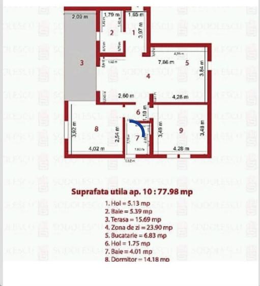 Apartament cu 3 camere decomandat în Lipovei