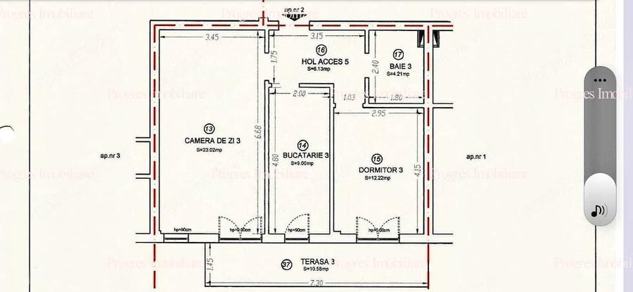 Apartament cu 2 camere decomandat în Ronaț