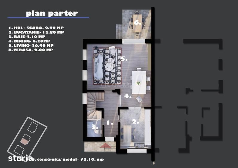 Casă cu 4 camere cu Teren 300 Mp în Cornetu
