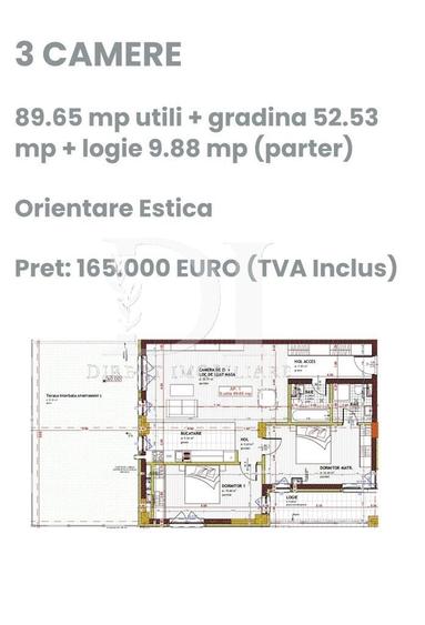 Apartament cu 3 camere în Florești