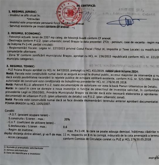 Teren Construcții intravilan de 4800 mp, în Poiana Brașov