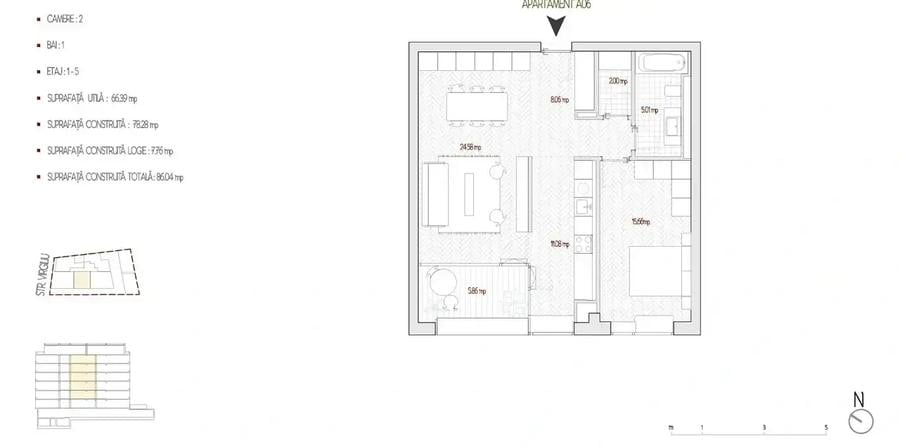 Apartament cu 2 camere decomandat în Cișmigiu