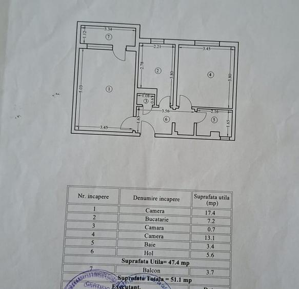 Apartament cu 2 camere decomandat în Tomis Nord