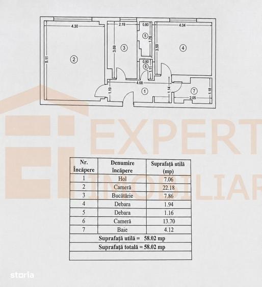 Apartament cu 2 camere decomandat în Ultracentral