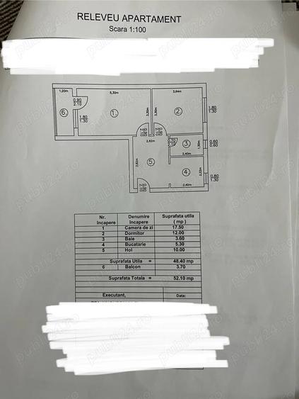 Apartament cu 2 camere decomandat în Central