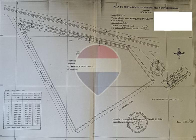 Teren Construcții intravilan de 6697 mp, în Periș