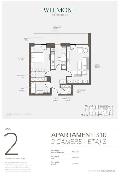 Apartament cu 2 camere decomandat în Bartolomeu