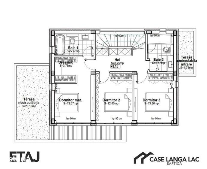 Casă cu 4 camere cu Teren 140 Mp în Balotești