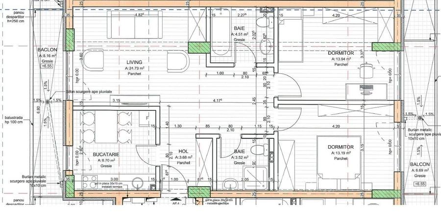 Apartament 3 camere Plopilor 72 m2 plus 2 balcoane - 2