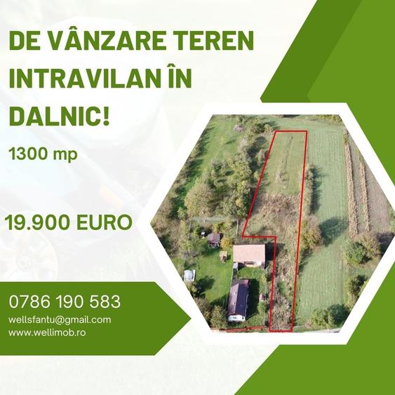 Teren agricol intravilan de 1300 mp, în Dalnic