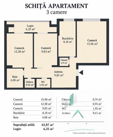 Apartament cu 3 camere decomandat, mobilat în Mănăștur