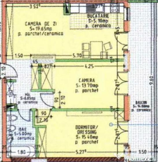 Apartament de vanzare, cu 3 camere, balcon mare, panorama s - 1