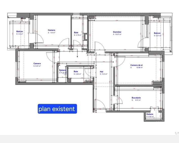 Apartament cu 4 camere decomandat în Central