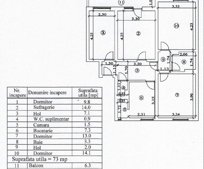Apartament cu 4 camere decomandat în Ultracentral