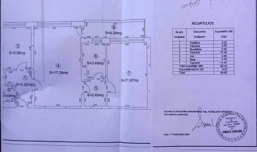 Apartament cu 2 camere semidecomandat în Lujerului