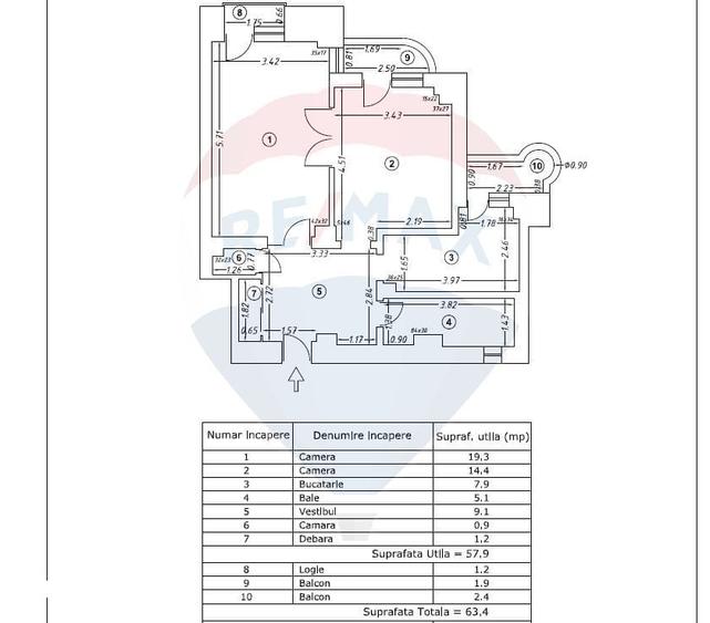 Apartament cu 2 camere în Unirii