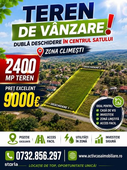 Teren de 2400 mp, în Făurei