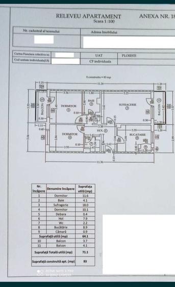Apartament cu 3 camere decomandat în Vest