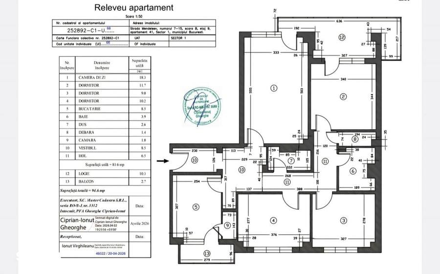 Apartament cu 4 camere decomandat în Romană