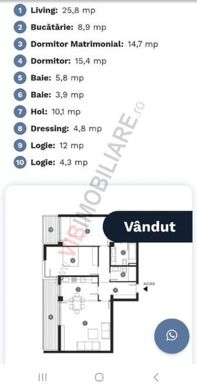 Apartament cu 3 camere decomandat, mobilat în Străulești