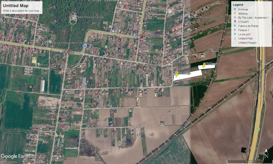 Teren Construcții intravilan de 2500 mp, în Căciulați