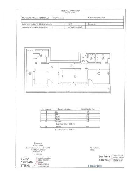 Apartament cu 3 camere în Palazu Mare