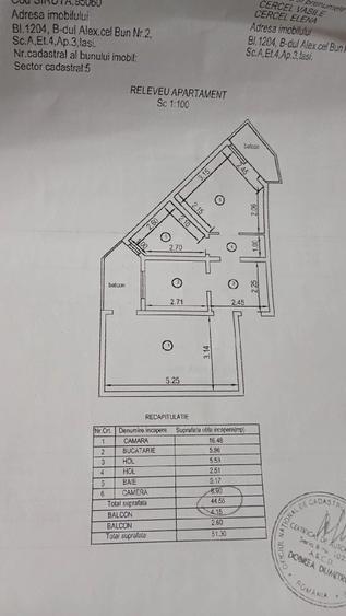 Apartament cu 2 camere decomandat în Alexandru cel Bun